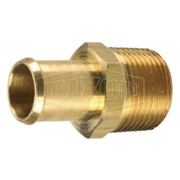 Dixon Beaded Hose-to-Pipe Fitting, 1/2 in x 3/8-18 Nominal, Barb x Male NPTF End Style, Brass, Domestic 268B0806 - main